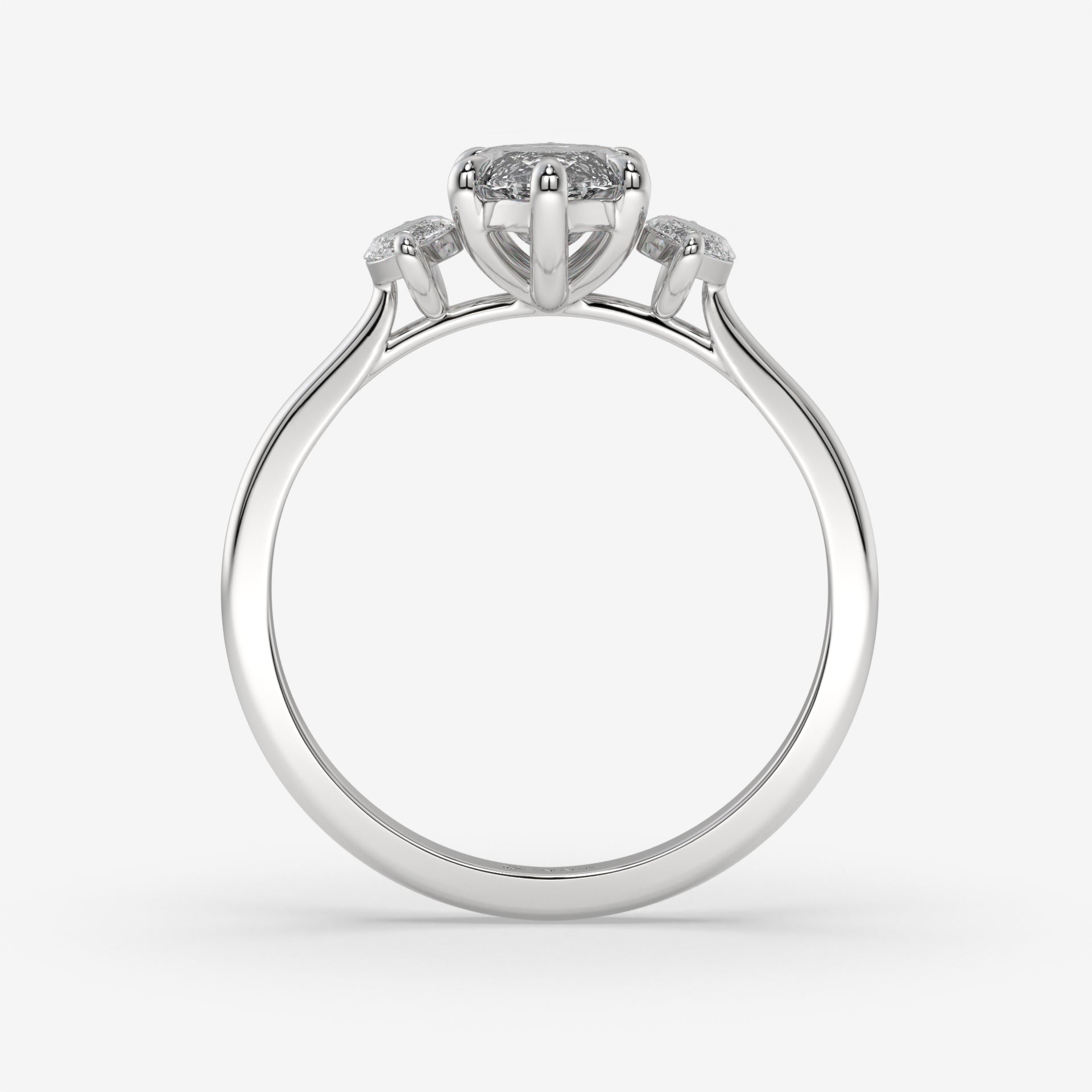 1.50 CT White Gold Marquise Diamond Engagement Ring with Side Stones