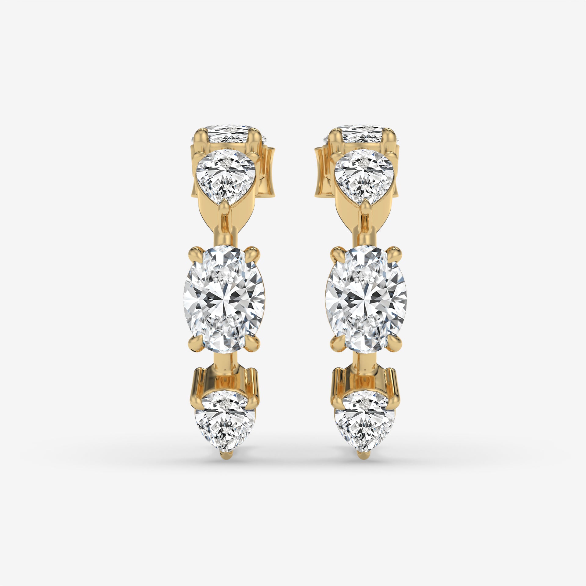 Vertical Diamond Rose Gold Earrings