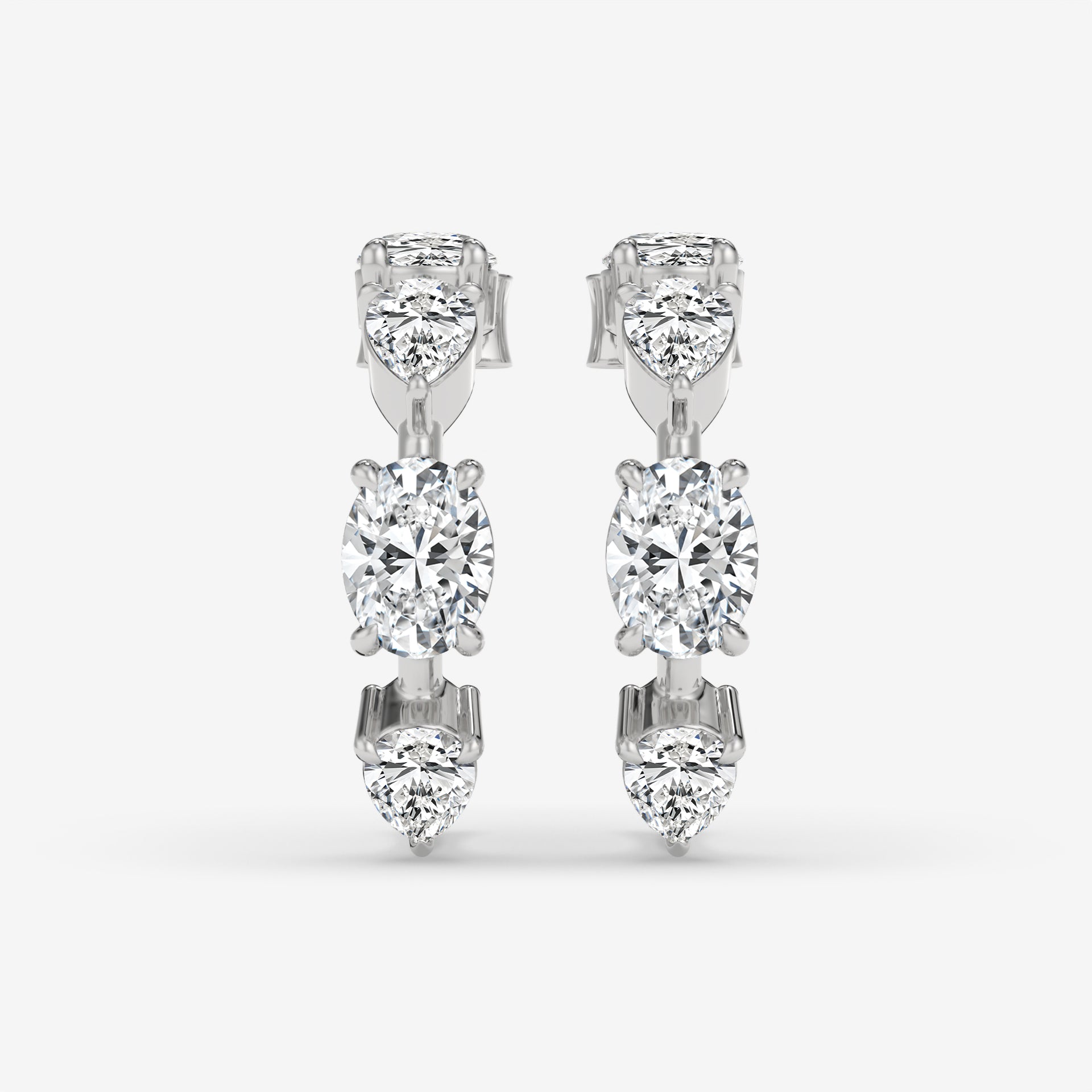 Vertical Diamond Yellow Gold Earrings