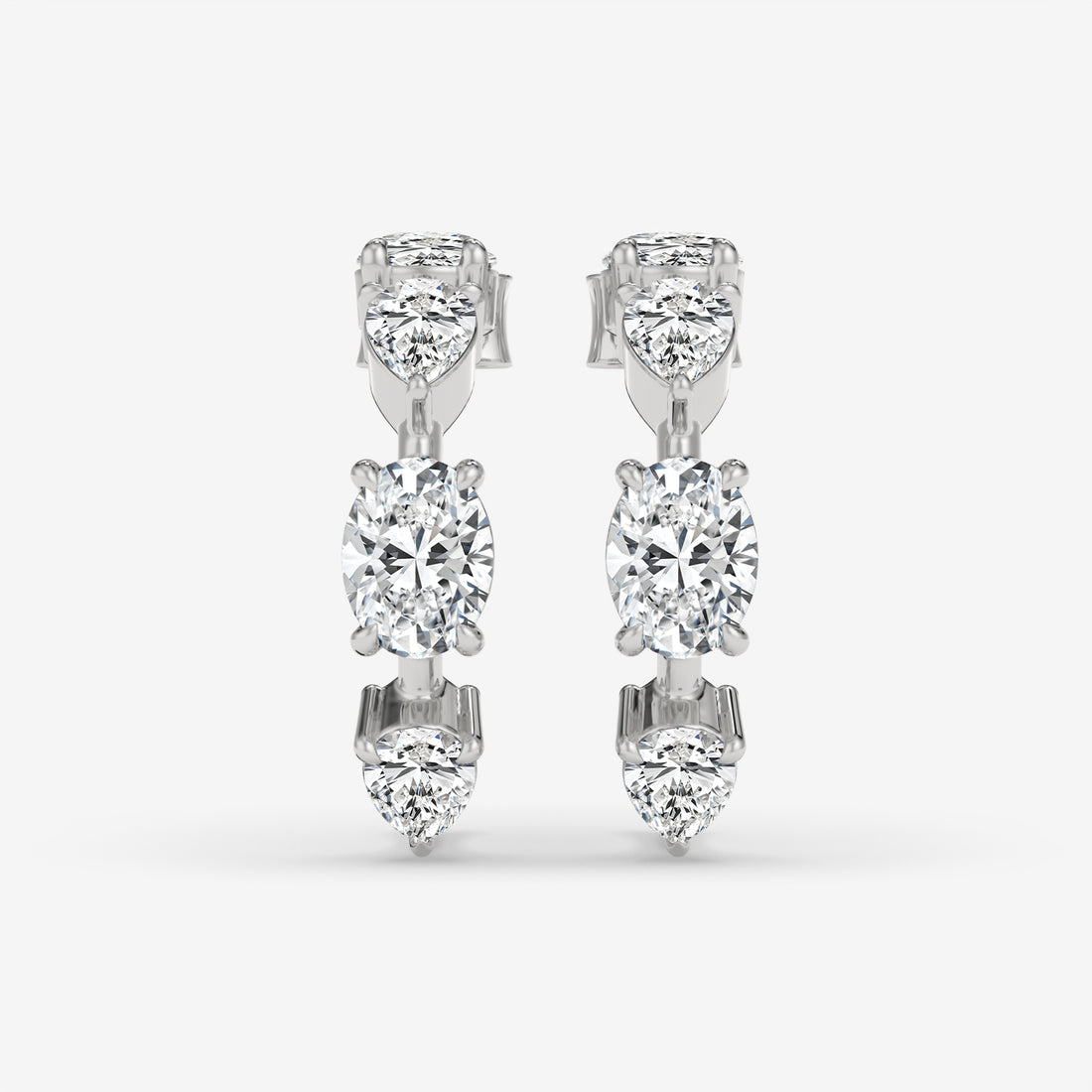 Vertical Diamond Yellow Gold Earrings