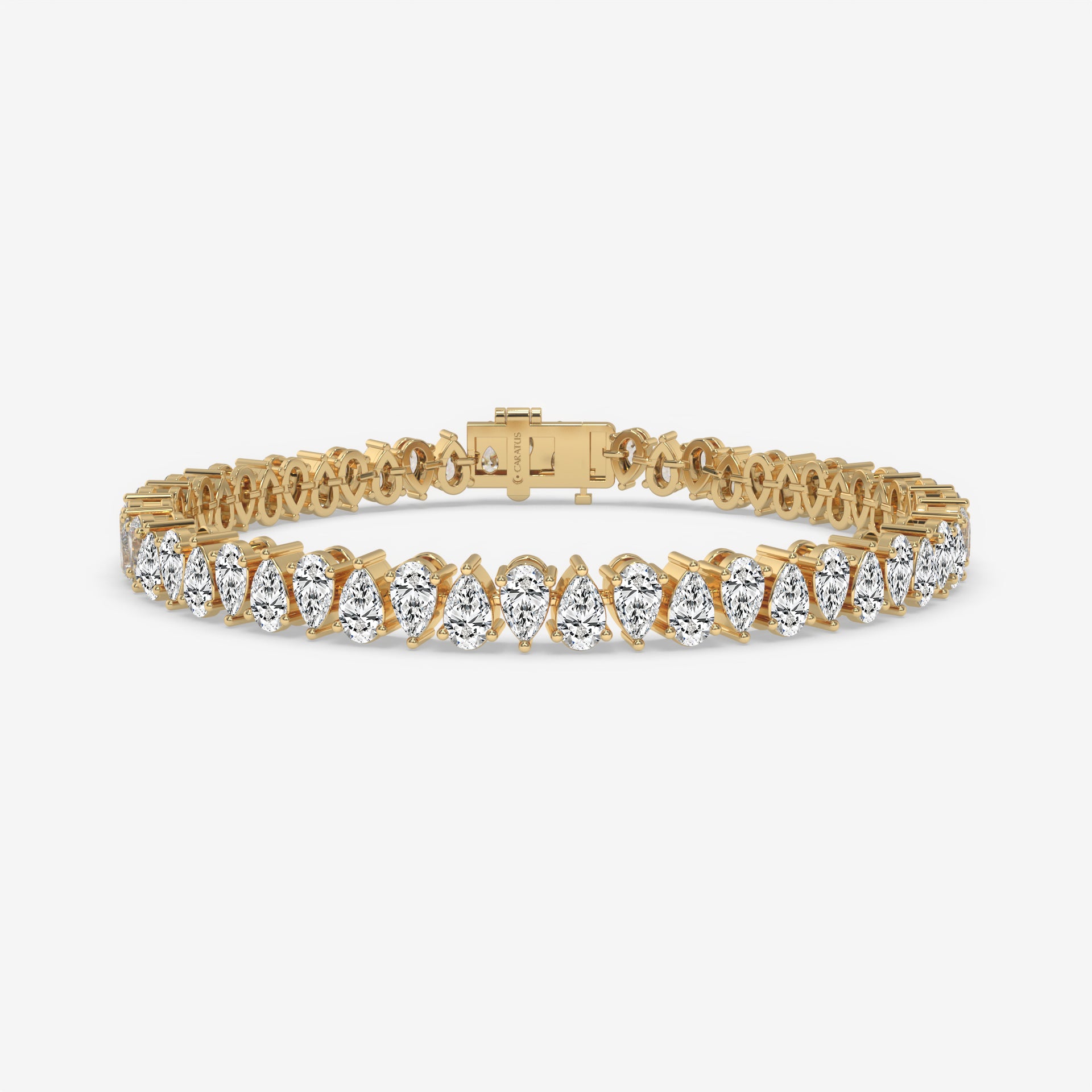Pear-Shaped Diamond Tennis Bracelet in Yellow Gold