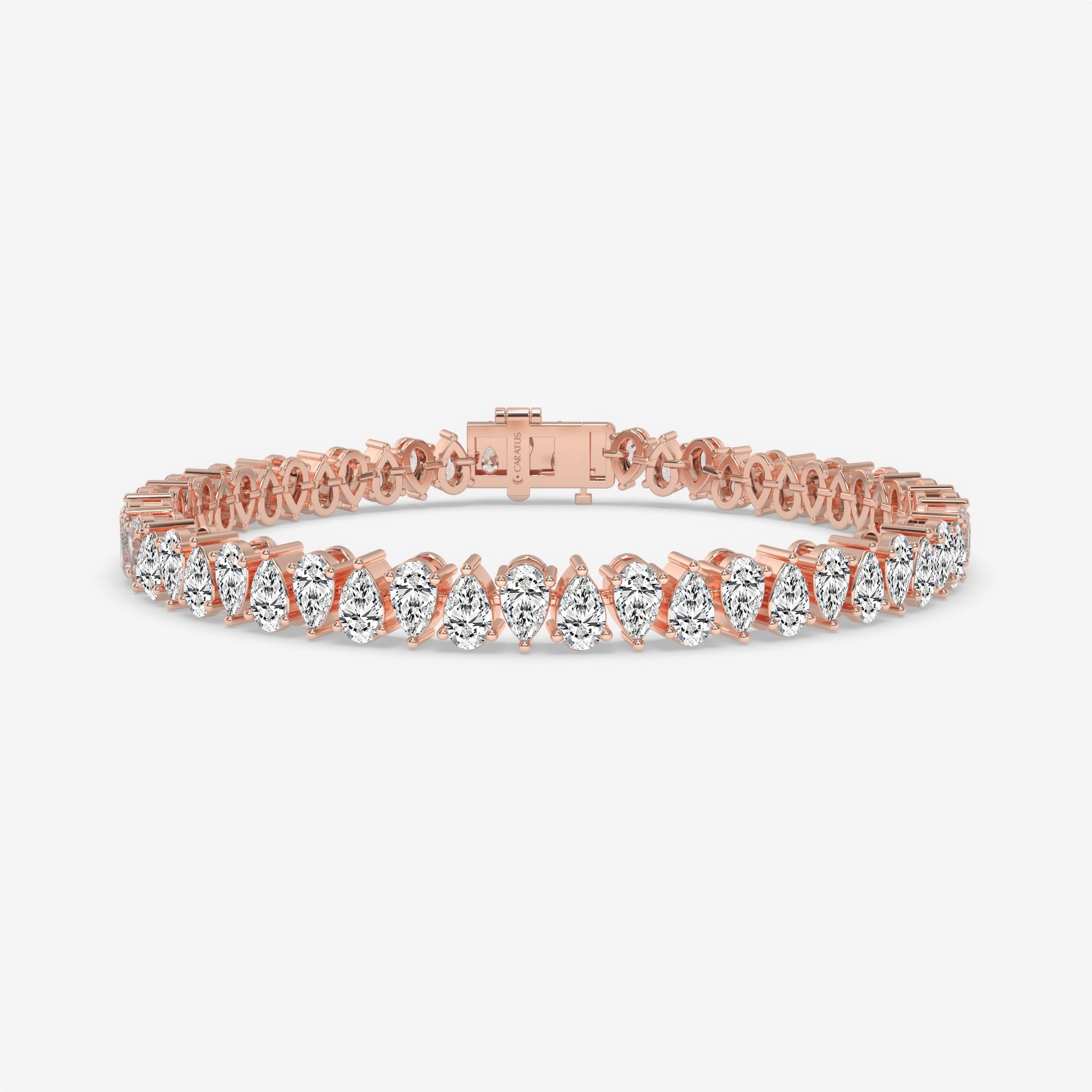Pear-Shaped Diamond Tennis Bracelet in Yellow Gold