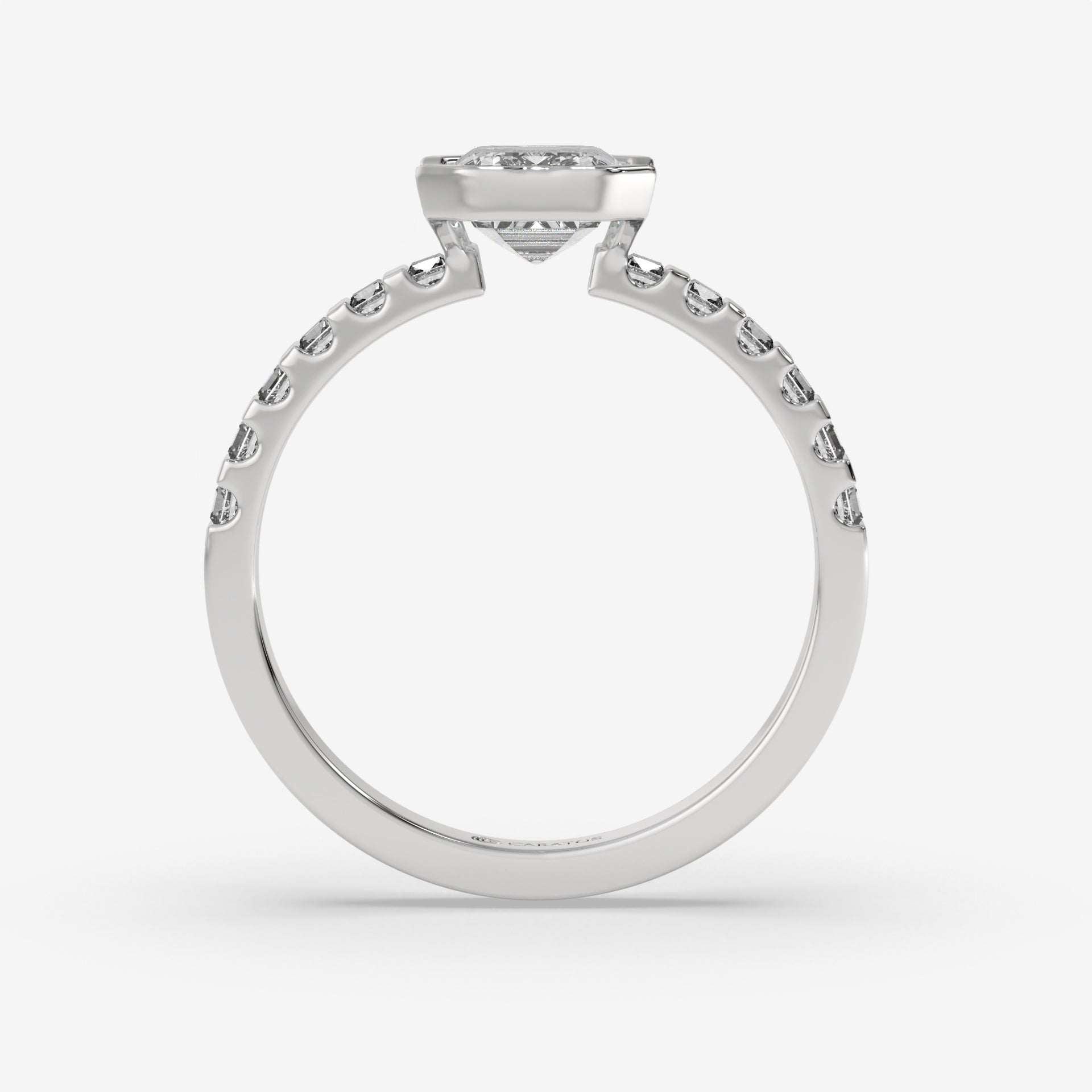 1.00 CT Emerald-Cut Engagement Ring in White Gold with Baguette Stones