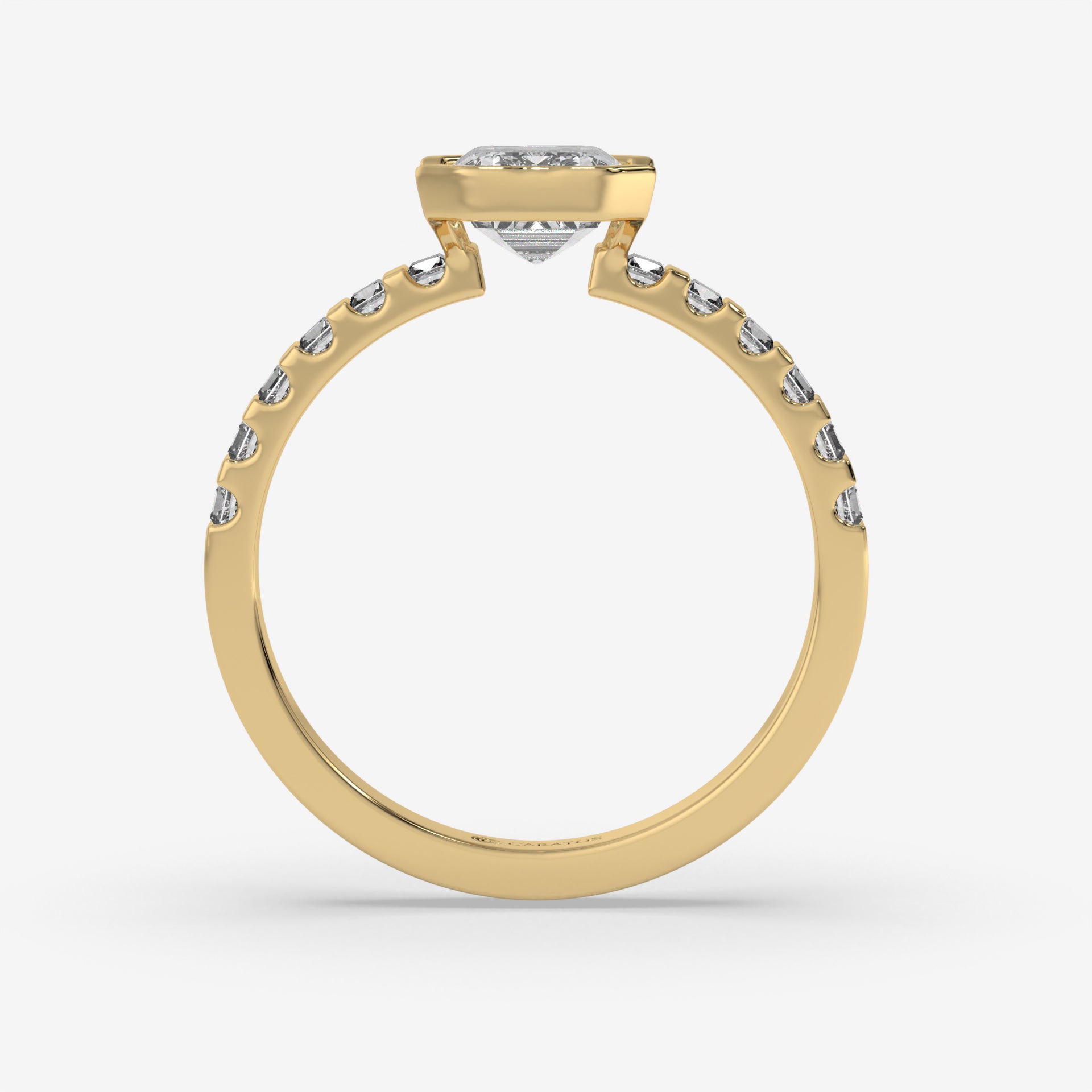 1.00 CT Emerald-Cut Engagement Ring in Yellow Gold with Baguette Stones