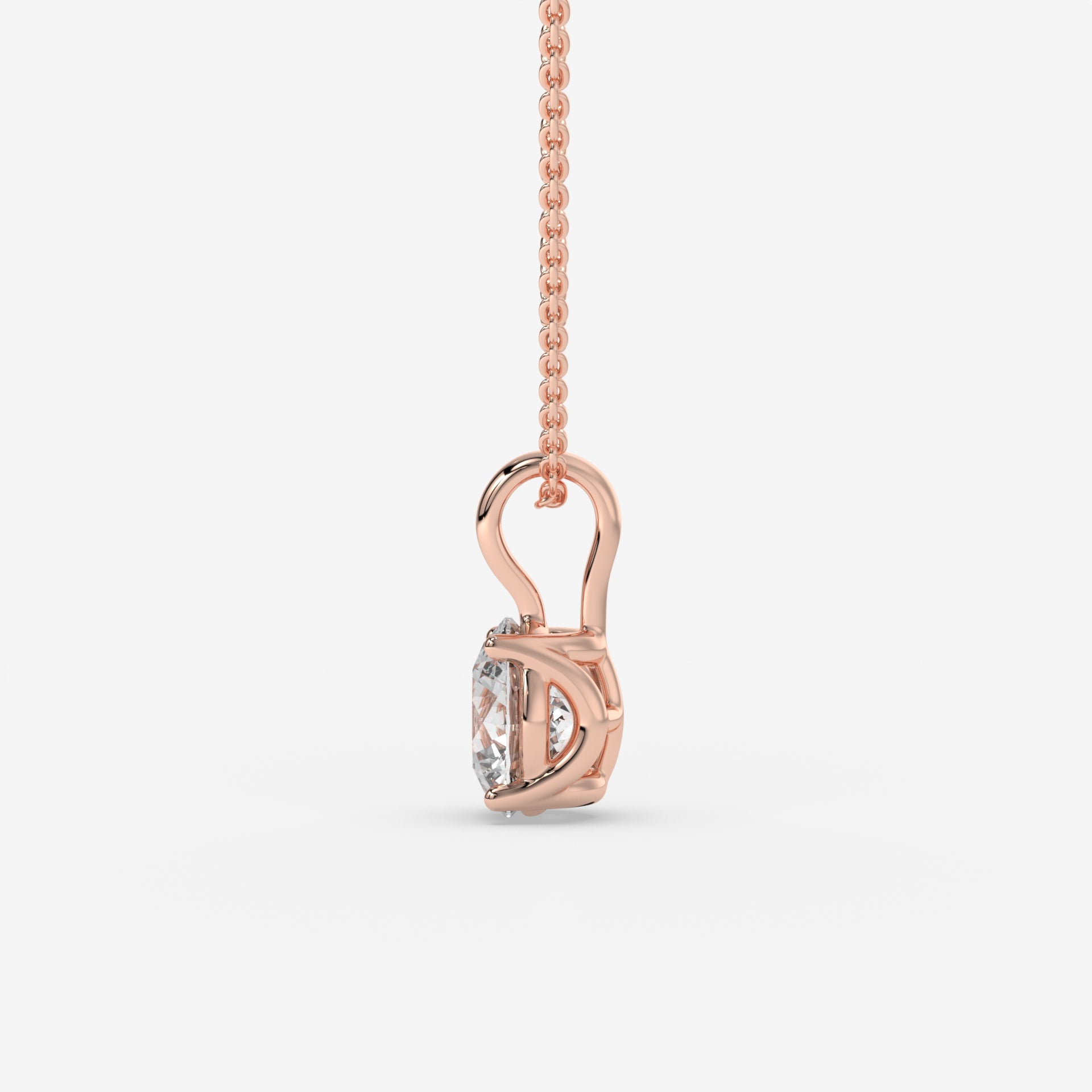 Solitaire Rose Gold Diamond Pendant with 1.00 CT Round Diamond