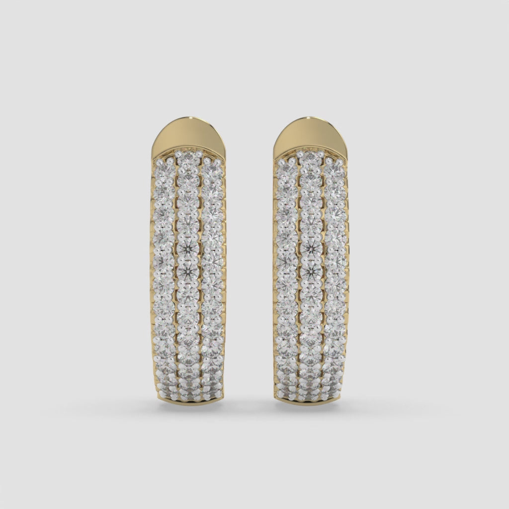 0.40 Carat Yellow Gold Round Diamond Huggies & Hoops Earrings