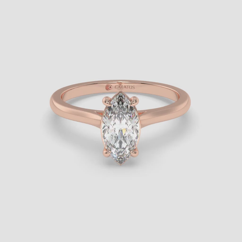 1.00 CT Rose Gold Marquise Diamond Ring