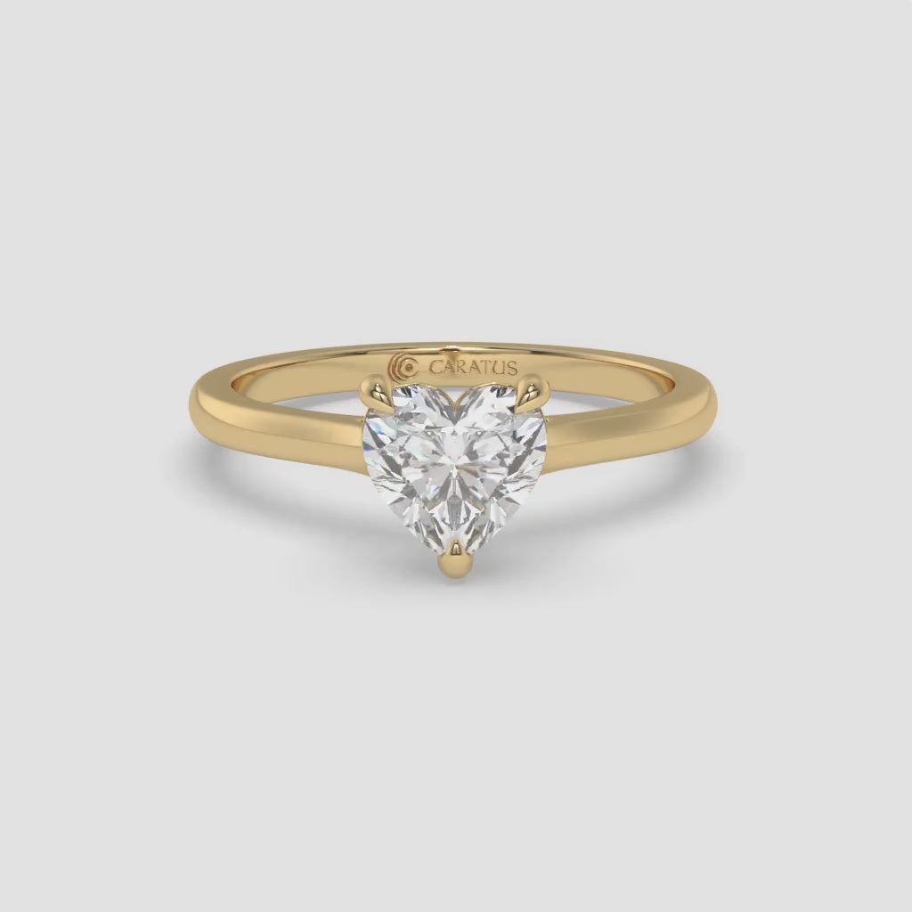 Heart-Shaped 1.00 CT Diamond Yellow Gold Ring