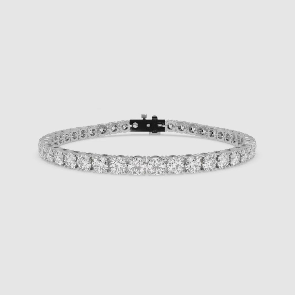 10.25 CT White Gold Round Diamond Tennis Bracelet in 14K Gold