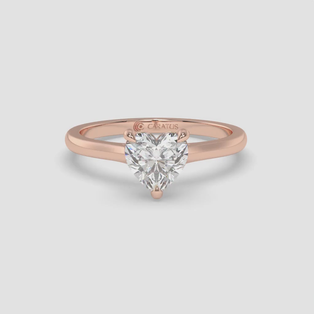 Heart-Shaped 1.00 CT Diamond Rose Gold Ring