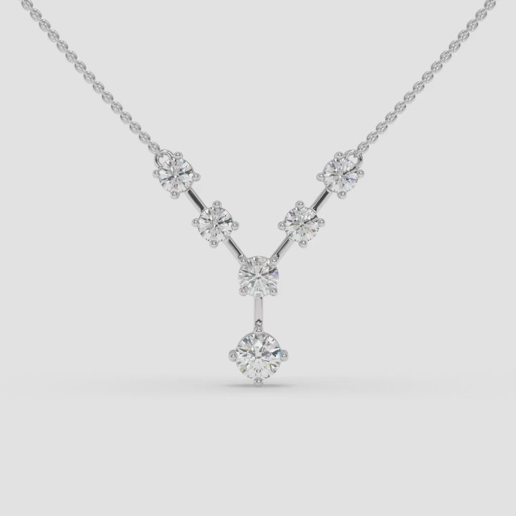 Constellation-Inspired Diamond White Gold Necklace