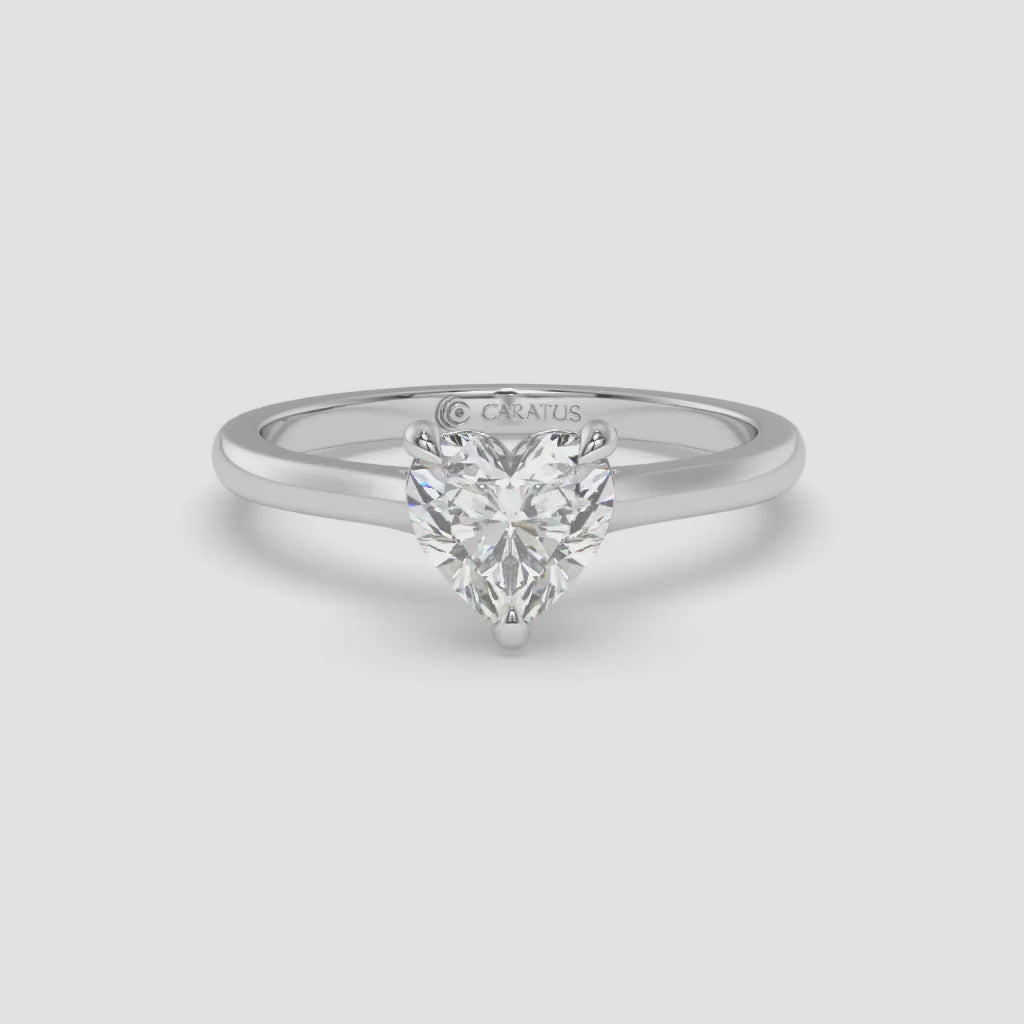 Heart-Shaped 1.00 CT Diamond White Gold Ring