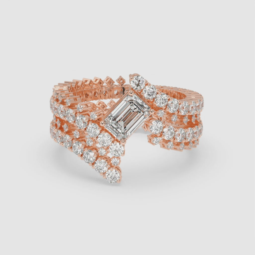 Captivating Emerald and Diamond Ring in Rose Gold