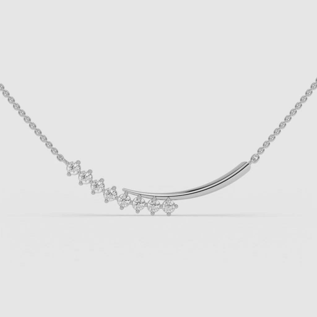 0.20 CT Windswept Diamond White Gold Necklace