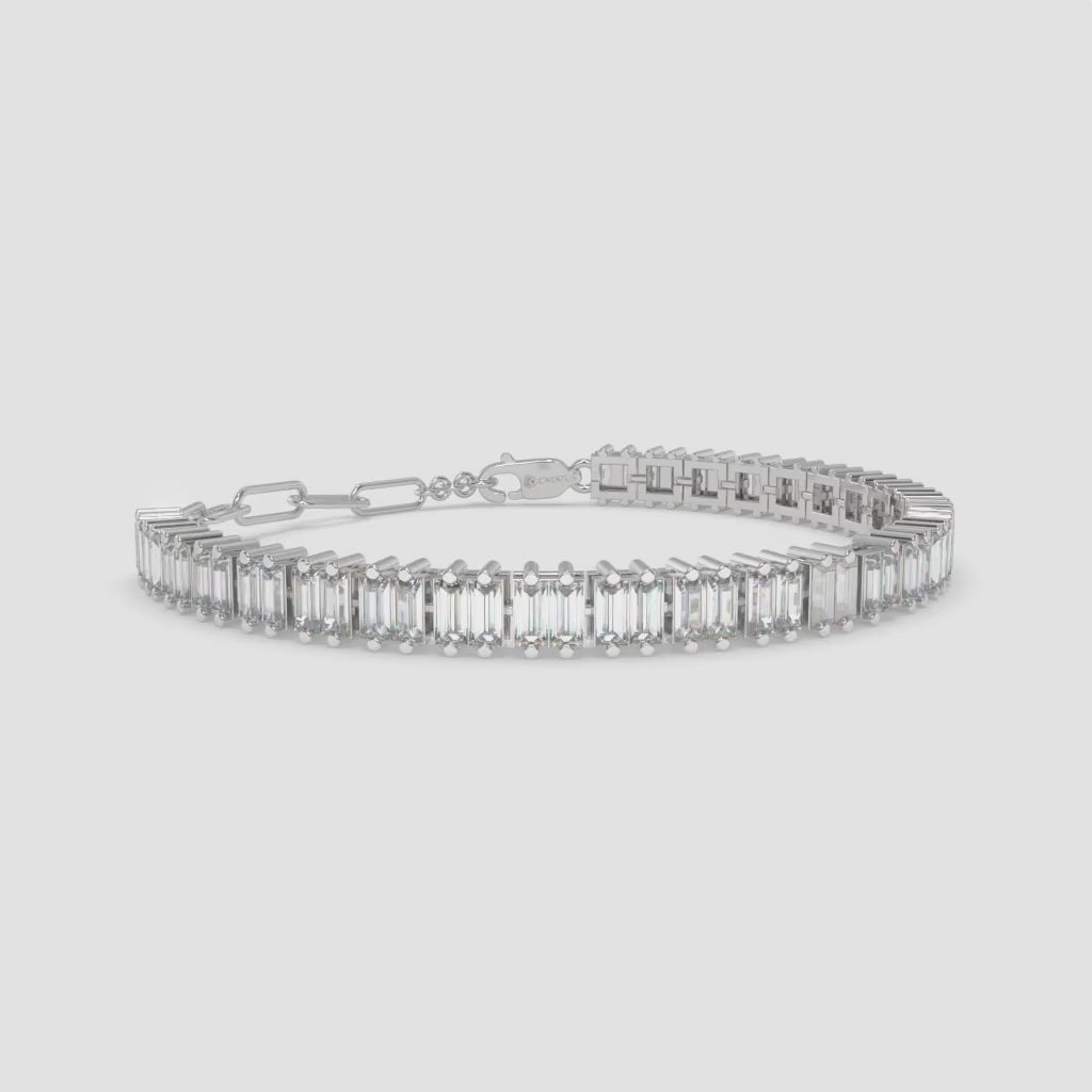 6.44 Carat Round Diamond Tennis Bracelet in White Gold