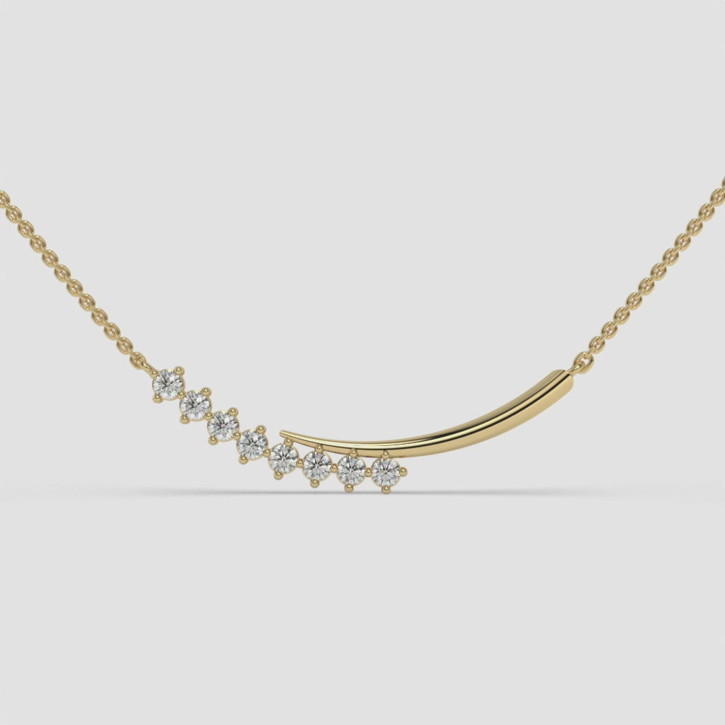 0.20 CT Windswept Diamond Yellow Gold Necklace