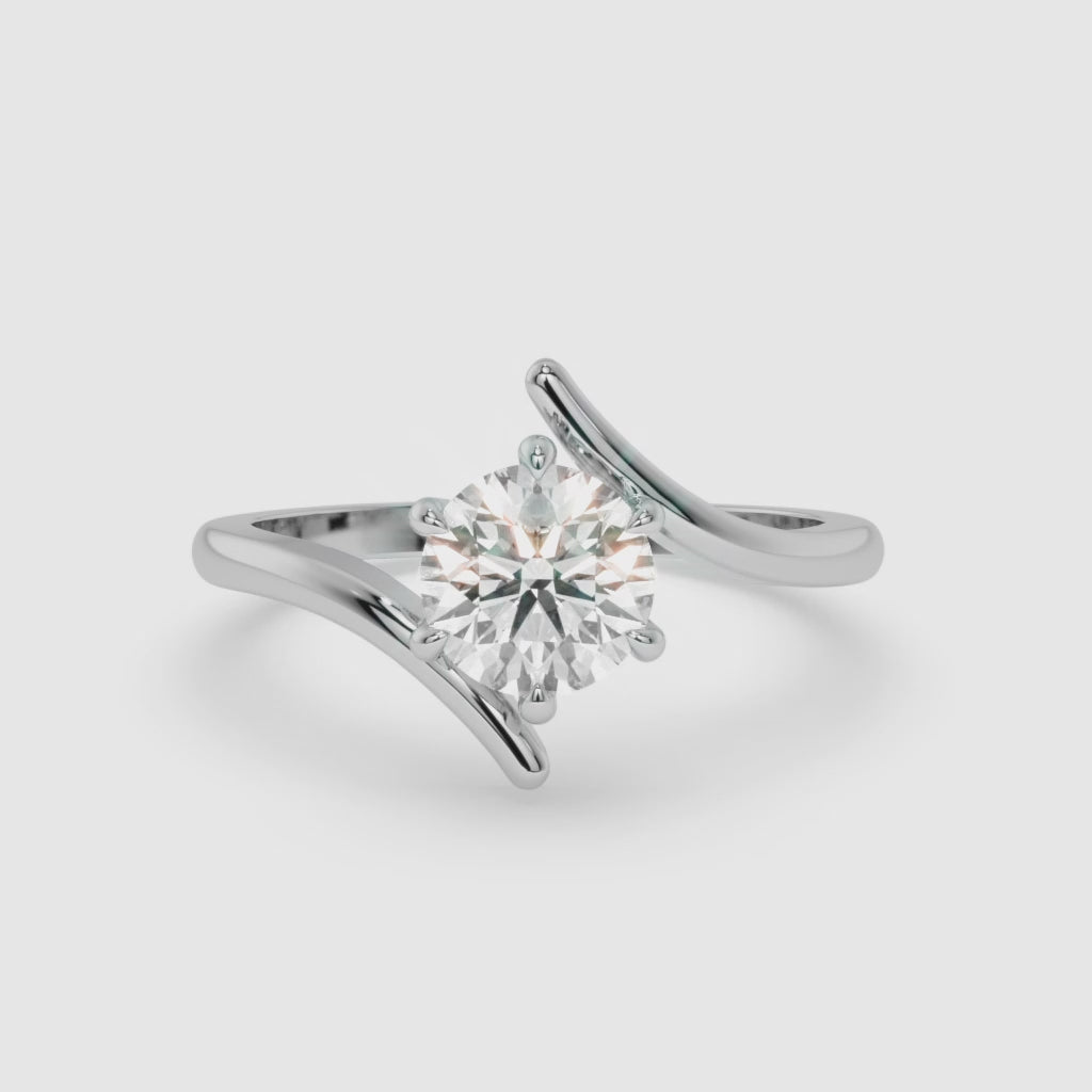 1.00 CT Brilliant Cut Diamond Ring in White Gold