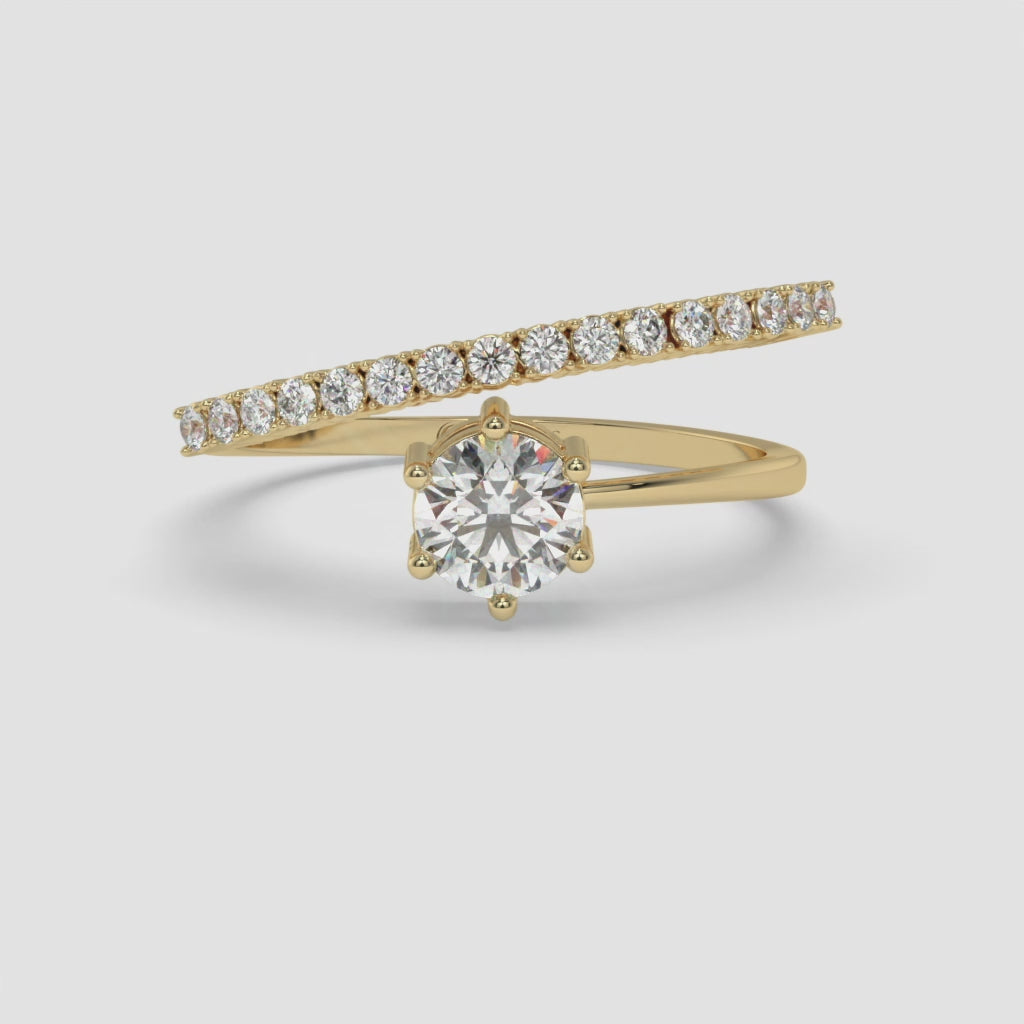 Whispering Twist Diamond Ring in Yellow Gold