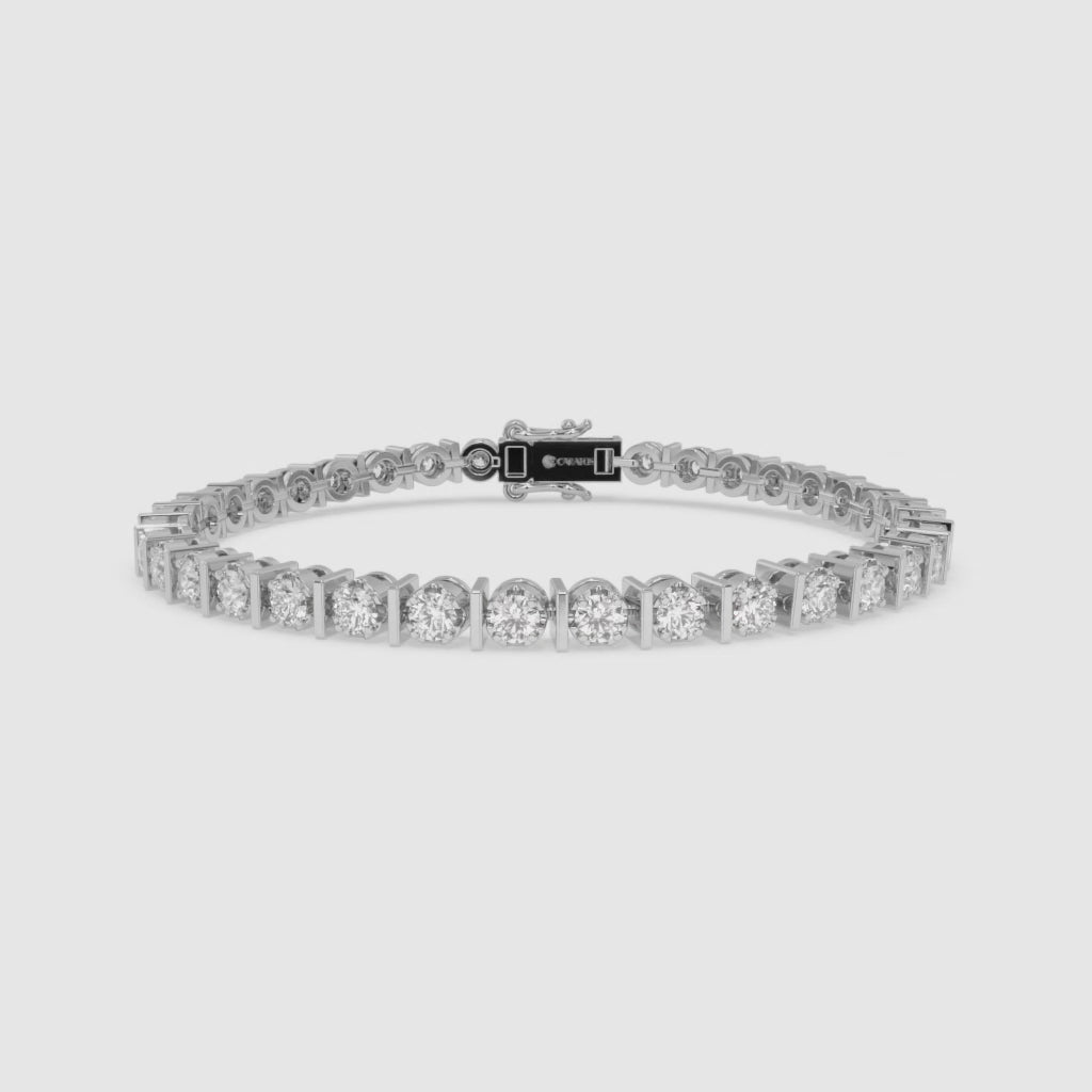 4.57 CT White Gold Round Diamonds Tennis Bracelet