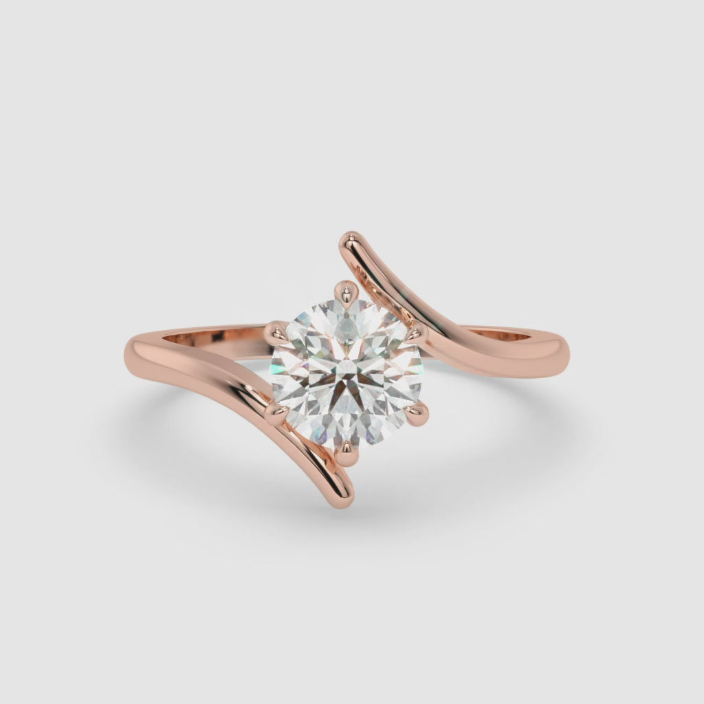 1.00 CT Brilliant Cut Diamond Ring in Rose Gold