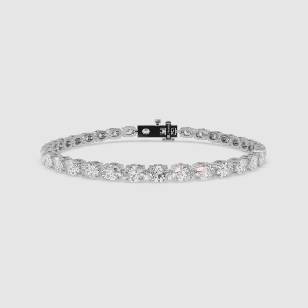 7.75 CT Oval Diamond Tennis Bracelet in White Gold