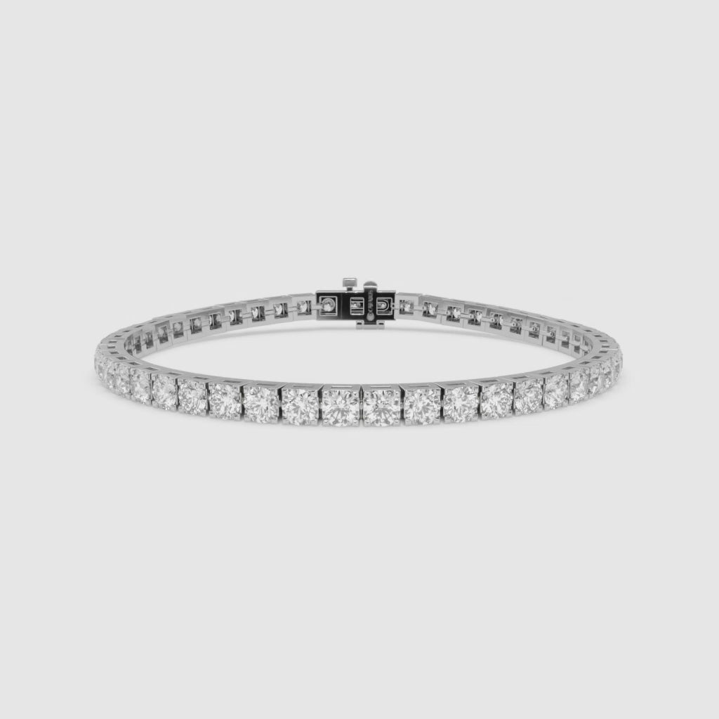 7.82 Carat Round Diamond White Gold Tennis Bracelet in 14K Gold