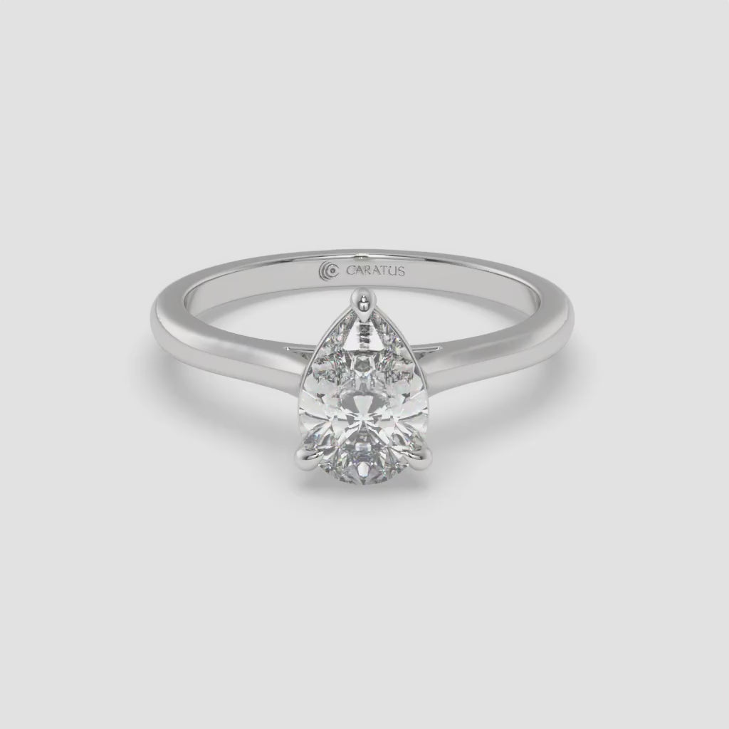 1.00 CT Pear-Shaped Diamond White Gold Ring