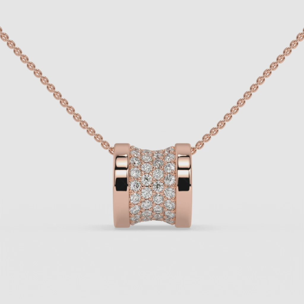 Rose Gold Roll It Diamond Necklace