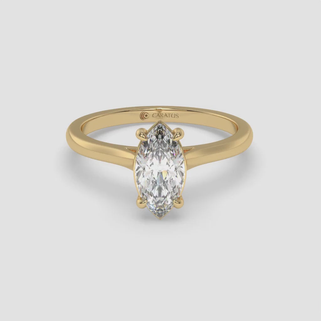 1.00 CT Yellow Gold Marquise Diamond Ring