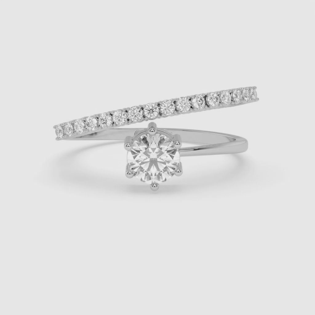 Whispering Twist Diamond Ring in White Gold
